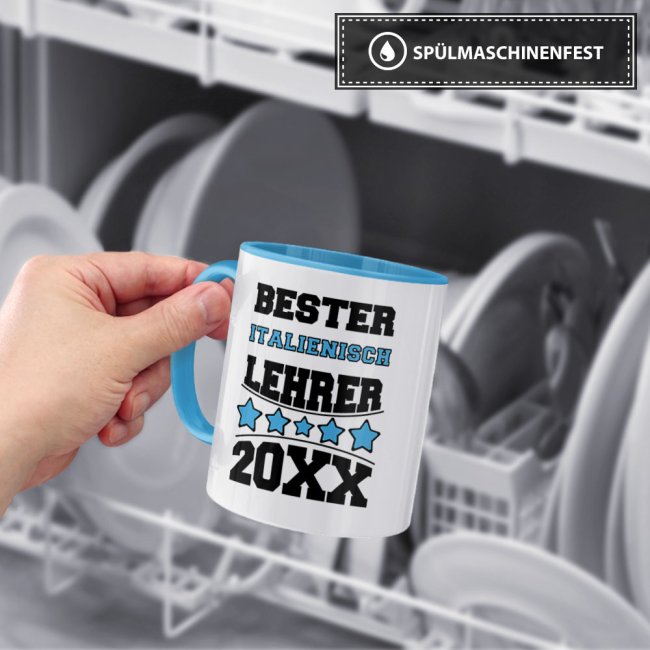 Tasse Bester Italienisch-Lehrer Hellblau