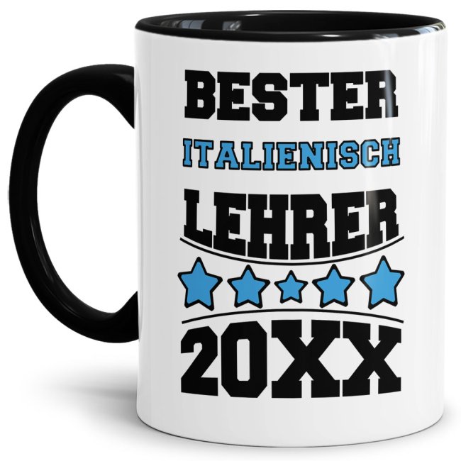 Tasse Bester Italienisch-Lehrer Schwarz