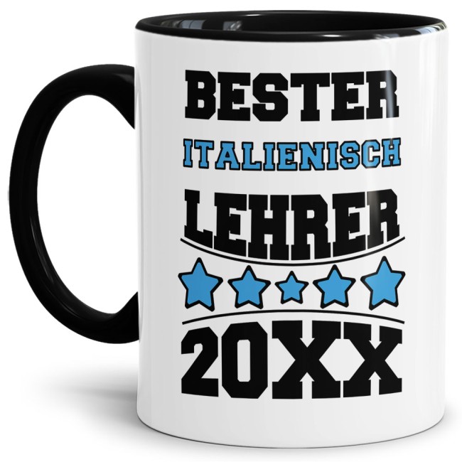 Tasse Bester Italienisch-Lehrer Schwarz