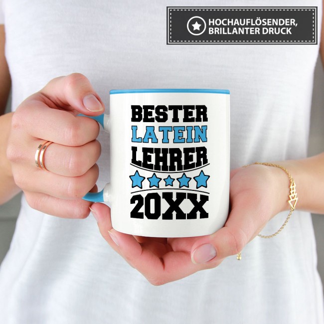 Tasse Bester Latein-Lehrer Hellblau