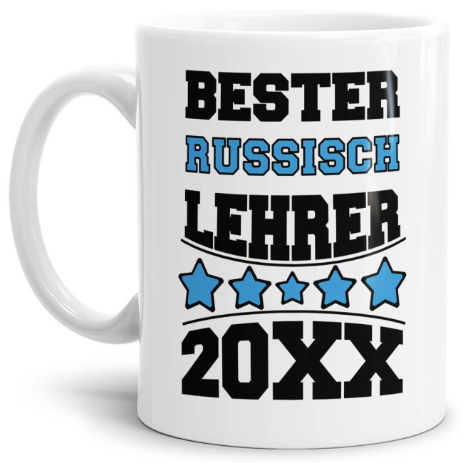 Tasse Bester Russisch-Lehrer Weiss