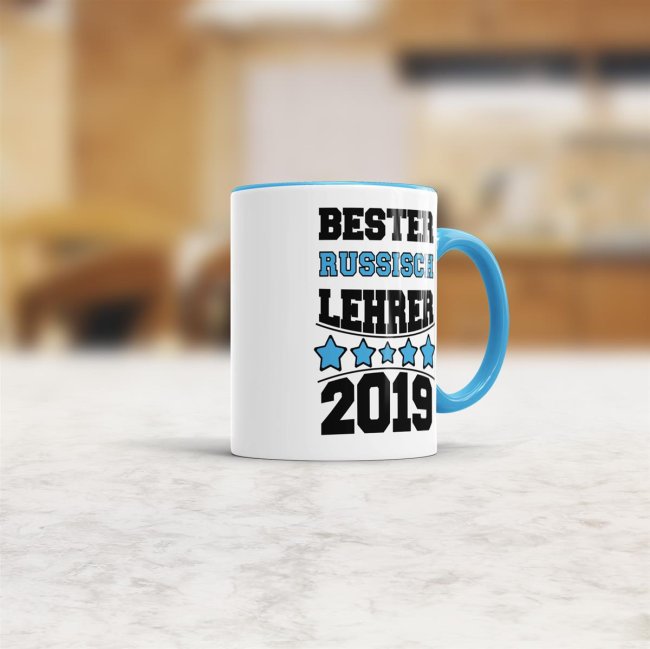 Tasse Bester Russisch-Lehrer Hellblau