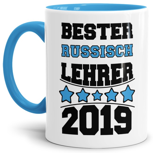 Tasse Bester Russisch-Lehrer Hellblau