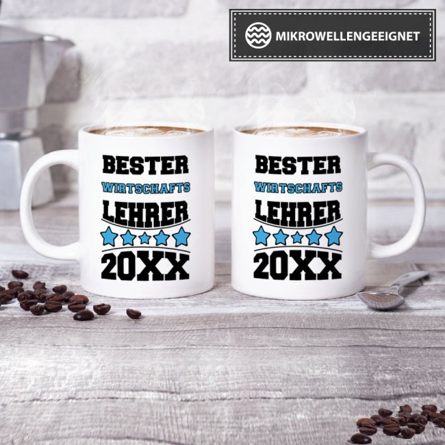Tasse Bester Wirtschafts-Lehrer Hellblau