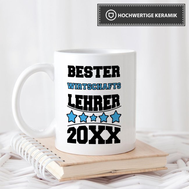 Tasse Bester Wirtschafts-Lehrer Hellblau
