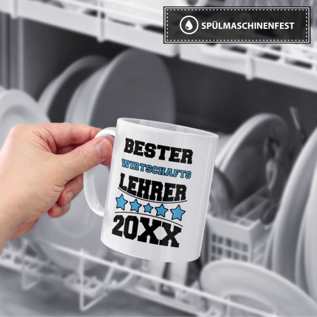 Tasse Bester Wirtschafts-Lehrer Hellblau