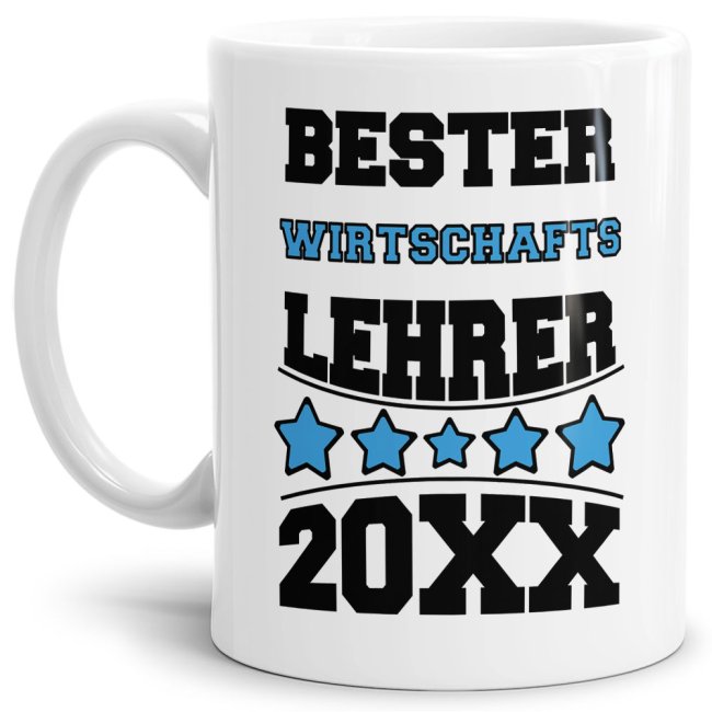 Tasse Bester Wirtschafts-Lehrer Hellblau