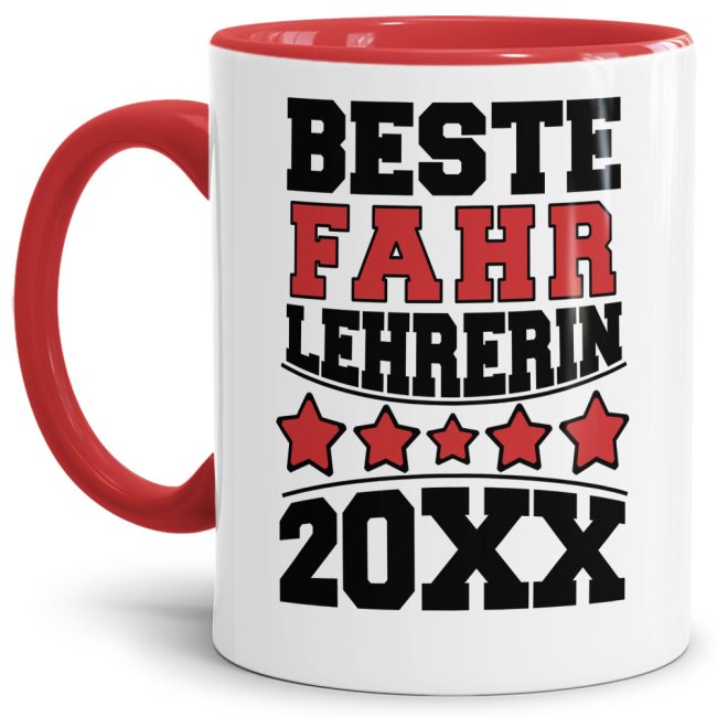 Tasse Beste Fahr-Lehrerin Rot