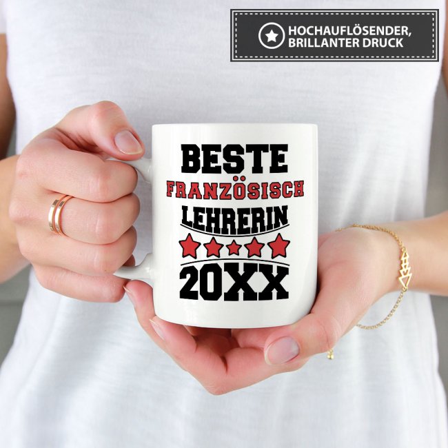 Tasse Beste Franz&ouml;sisch-Lehrerin Weiss