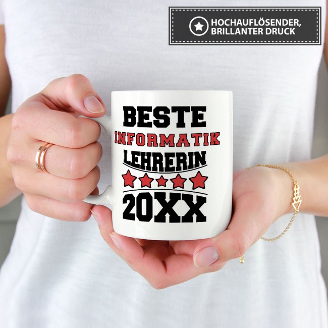 Tasse Beste Informatik-Lehrerin Weiss