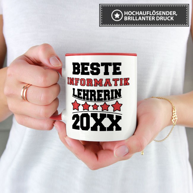 Tasse Beste Informatik-Lehrerin Rot