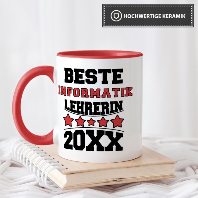 Tasse Beste Informatik-Lehrerin Rot