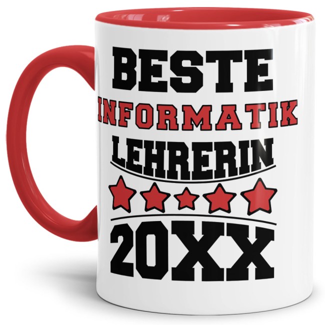 Tasse Beste Informatik-Lehrerin Rot