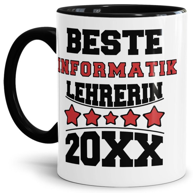 Tasse Beste Informatik-Lehrerin Schwarz