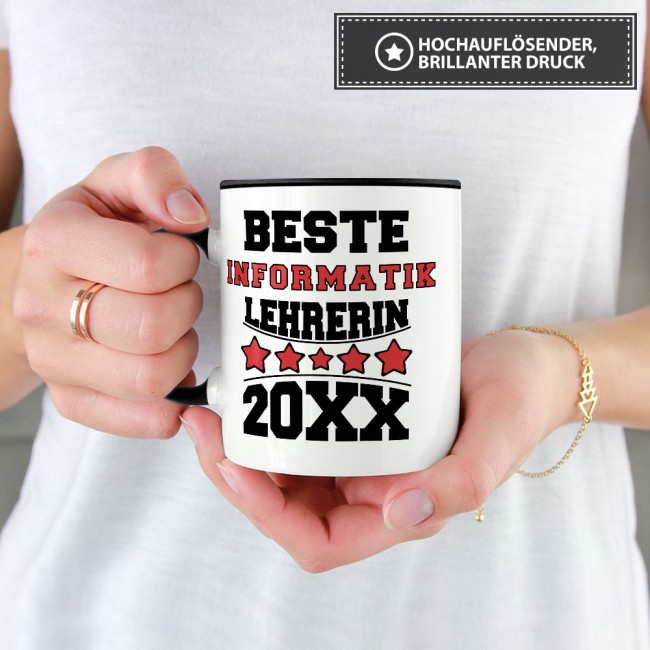Tasse Beste Informatik-Lehrerin Schwarz