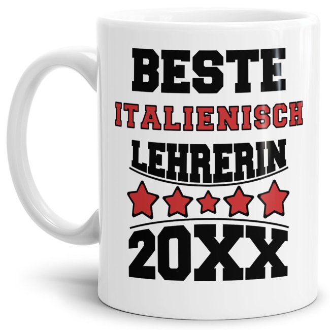 Tasse Beste Italienisch-Lehrerin Weiss