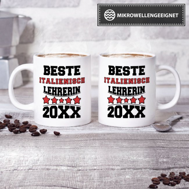 Tasse Beste Italienisch-Lehrerin Weiss