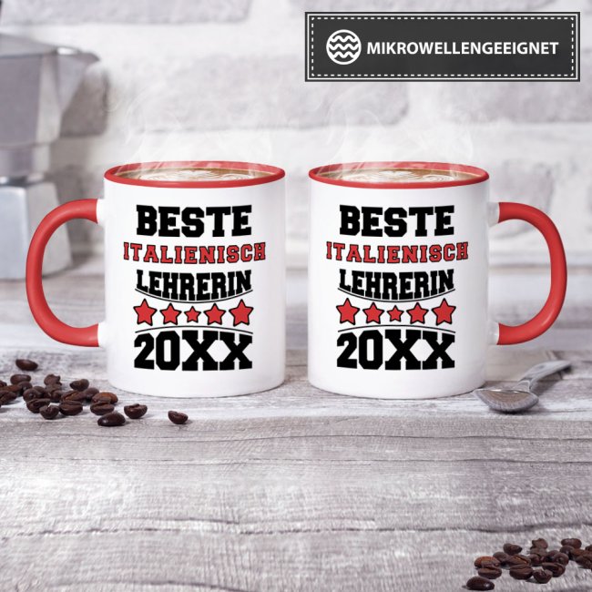 Tasse Beste Italienisch-Lehrerin Rot