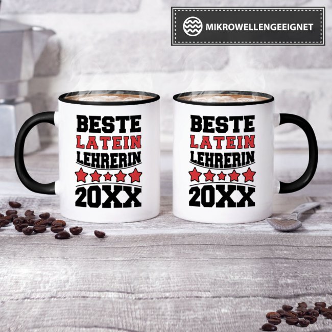 Tasse Beste Latein-Lehrerin Schwarz