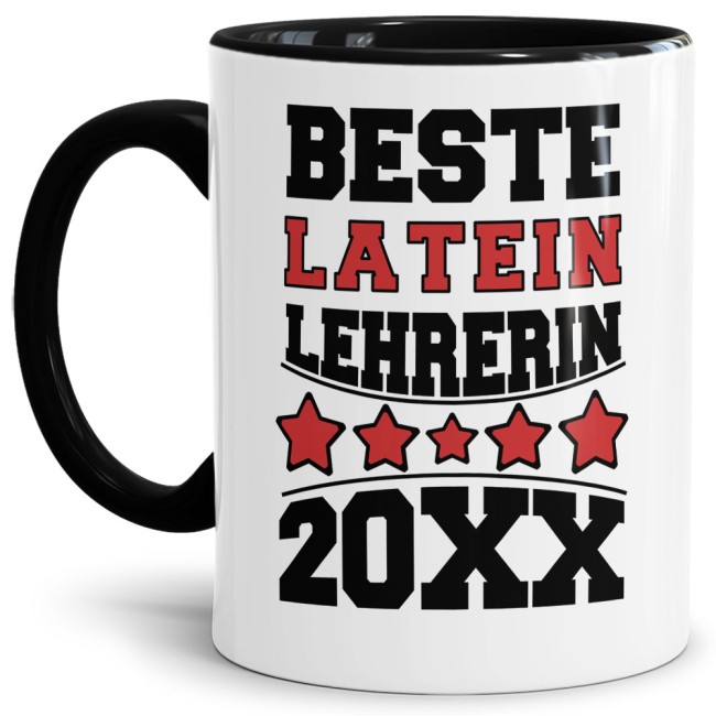 Tasse Beste Latein-Lehrerin Schwarz