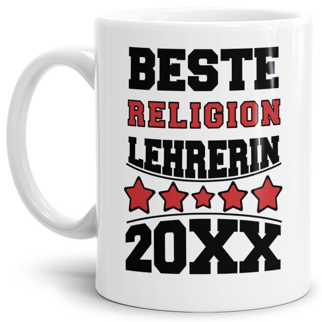 Tasse Beste Religions-Lehrerin Weiss