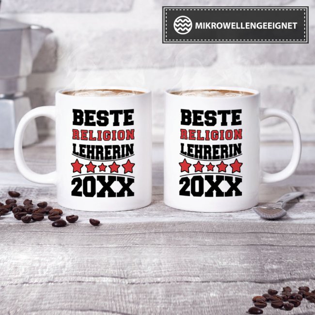 Tasse Beste Religions-Lehrerin Weiss
