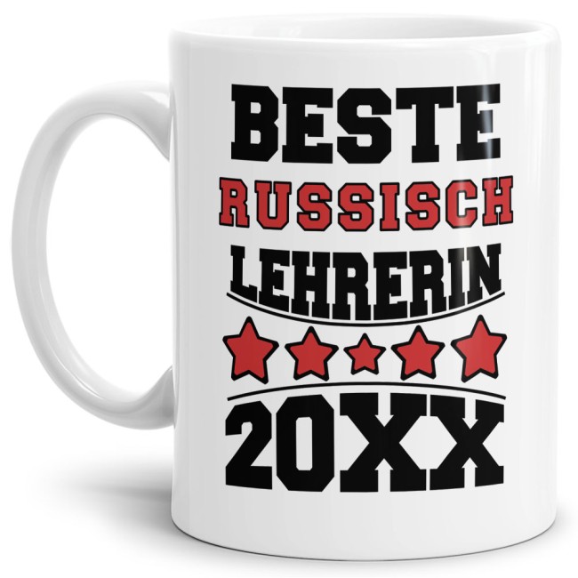 Tasse Beste Russisch-Lehrerin Weiss