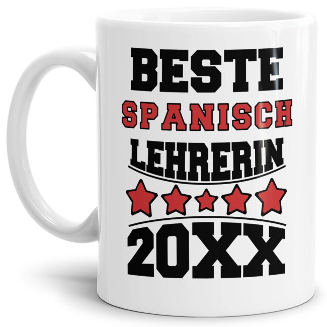 Tasse Beste Spanisch-Lehrerin Weiss