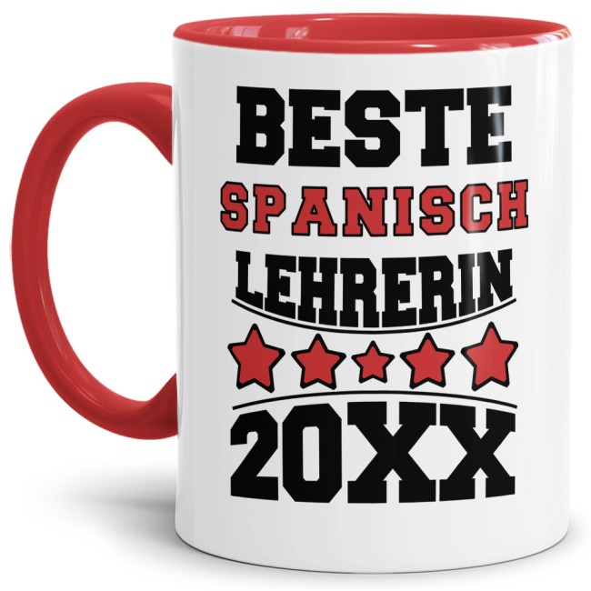 Tasse Beste Spanisch-Lehrerin Rot