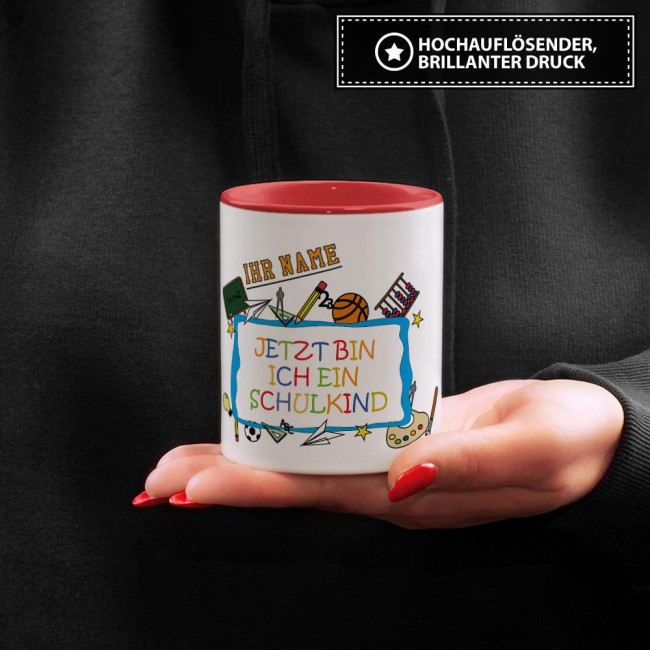 Tasse zur Einschulung - Jetzt bin ich ein Schulkind Rot