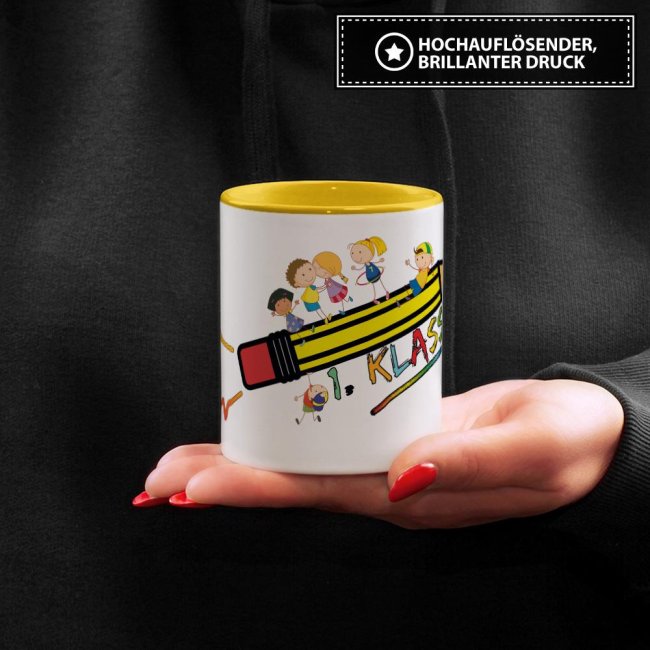 Tasse zur Einschulung - 1. Klasse Gelb