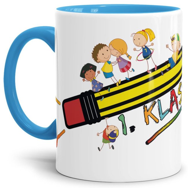 Tasse zur Einschulung - 1. Klasse Hellblau