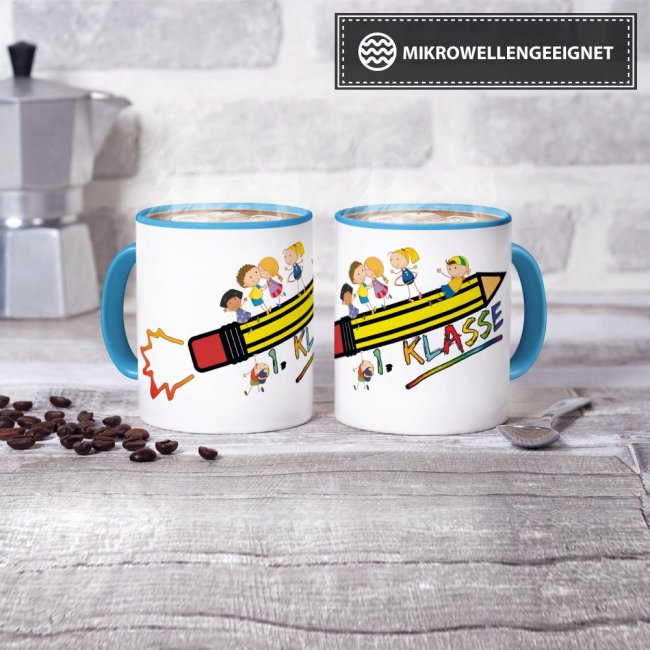 Tasse zur Einschulung - 1. Klasse Hellblau