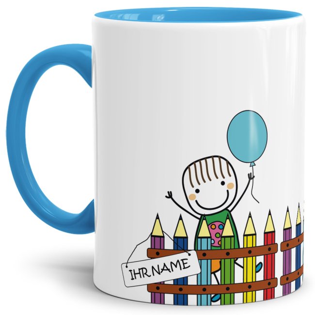 Tasse zur Einschulung - Einschulung Junge Hellblau