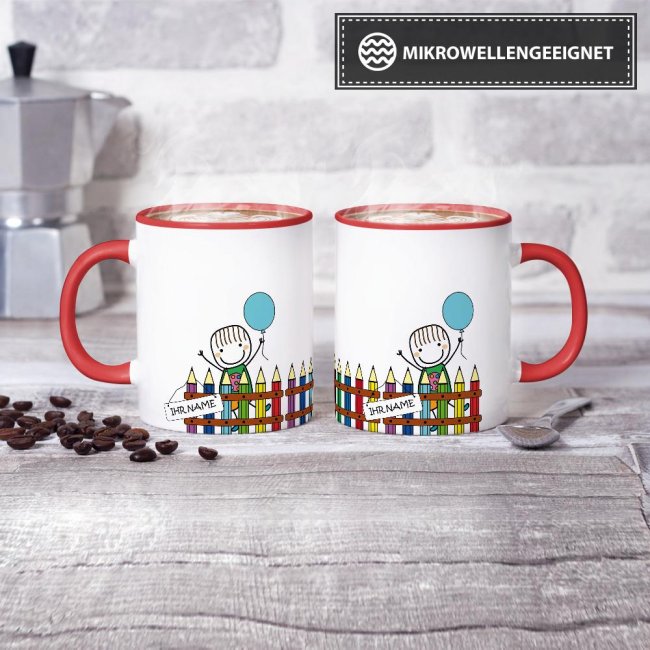 Tasse zur Einschulung - Einschulung Junge Rot