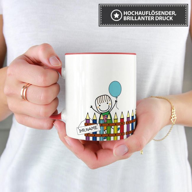 Tasse zur Einschulung - Einschulung Junge Rot