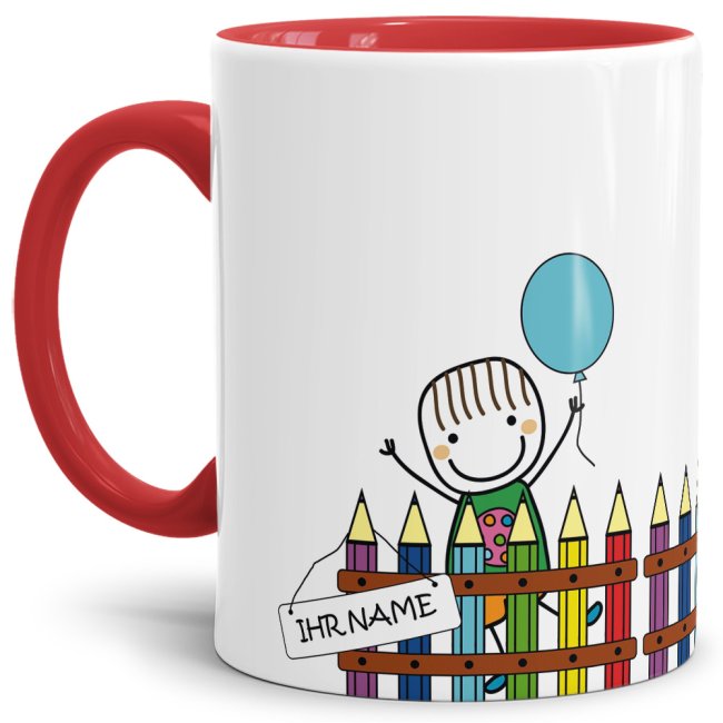 Tasse zur Einschulung - Einschulung Junge Rot