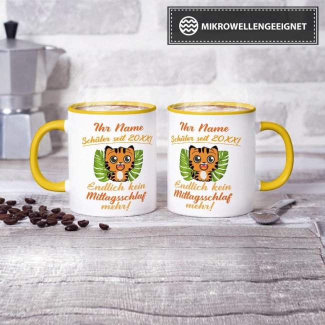 Tasse zur Einschulung - Tiger Gelb