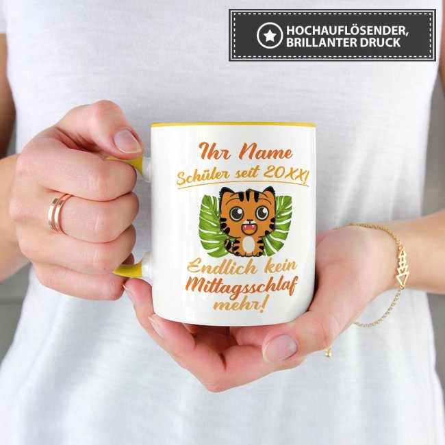 Tasse zur Einschulung - Tiger Gelb