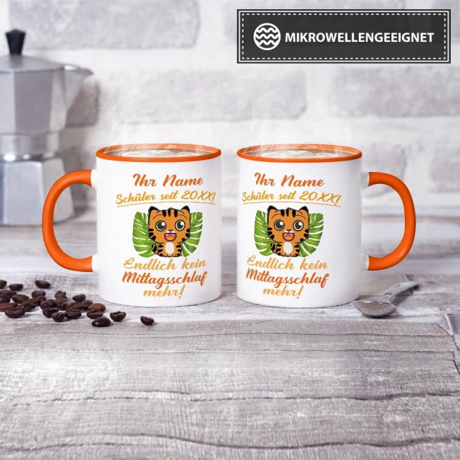 Tasse zur Einschulung - Tiger Orange