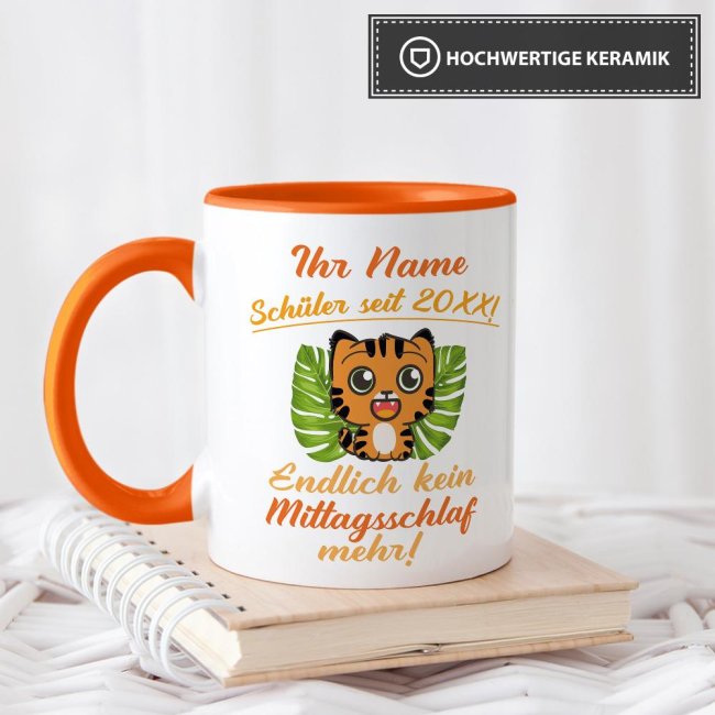 Tasse zur Einschulung - Tiger Orange