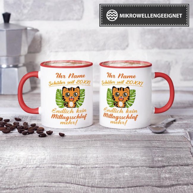 Tasse zur Einschulung - Tiger Rot