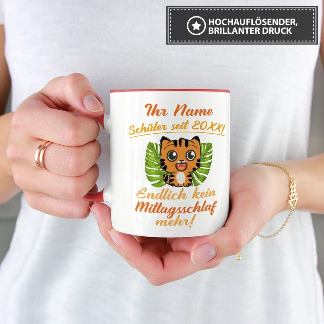 Tasse zur Einschulung - Tiger Rot