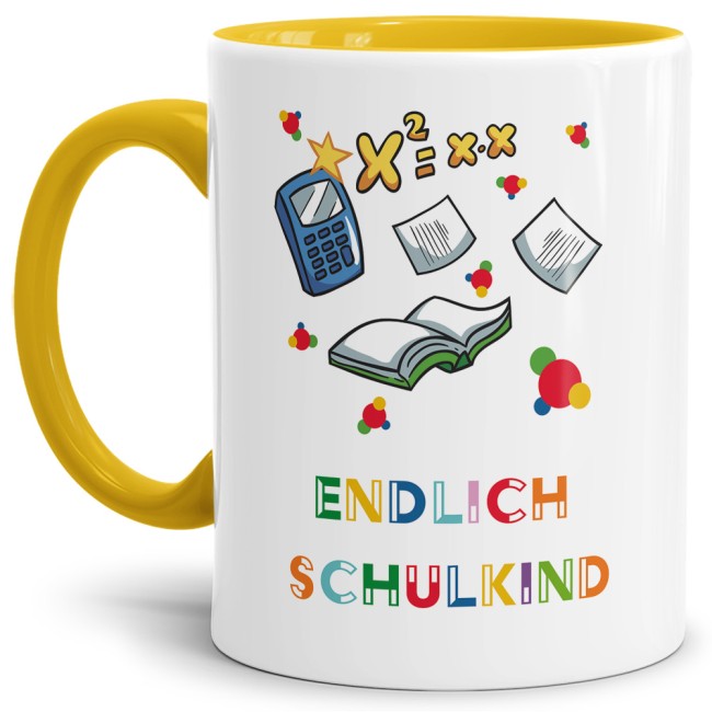 Tasse zur Einschulung - Endlich Schulkind Gelb