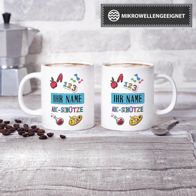 Tasse zur Einschulung - ABC-Sch&uuml;tze Weiss