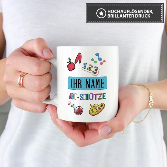 Tasse zur Einschulung - ABC-Sch&uuml;tze Weiss