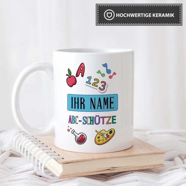 Tasse zur Einschulung - ABC-Sch&uuml;tze Weiss
