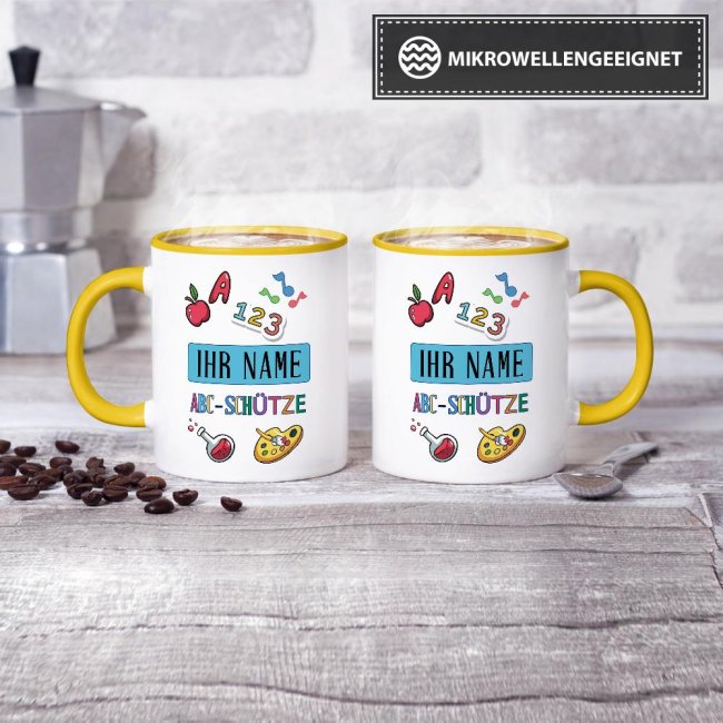 Tasse zur Einschulung - ABC-Sch&uuml;tze Gelb