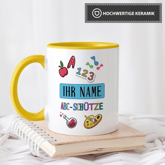 Tasse zur Einschulung - ABC-Sch&uuml;tze Gelb