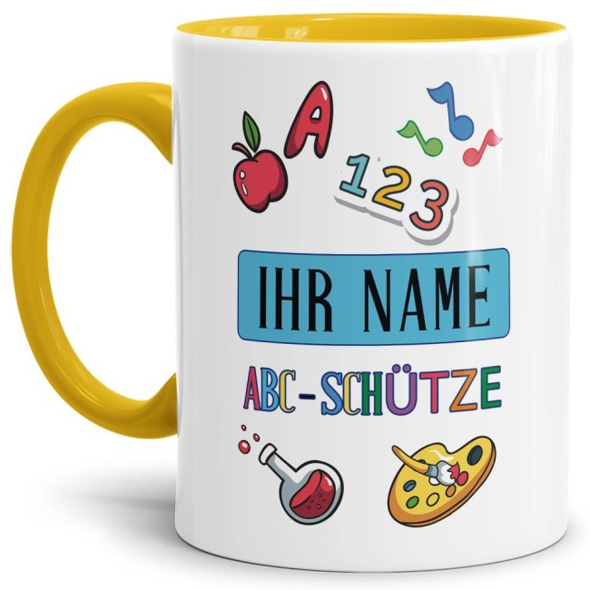 Tasse zur Einschulung - ABC-Sch&uuml;tze Gelb